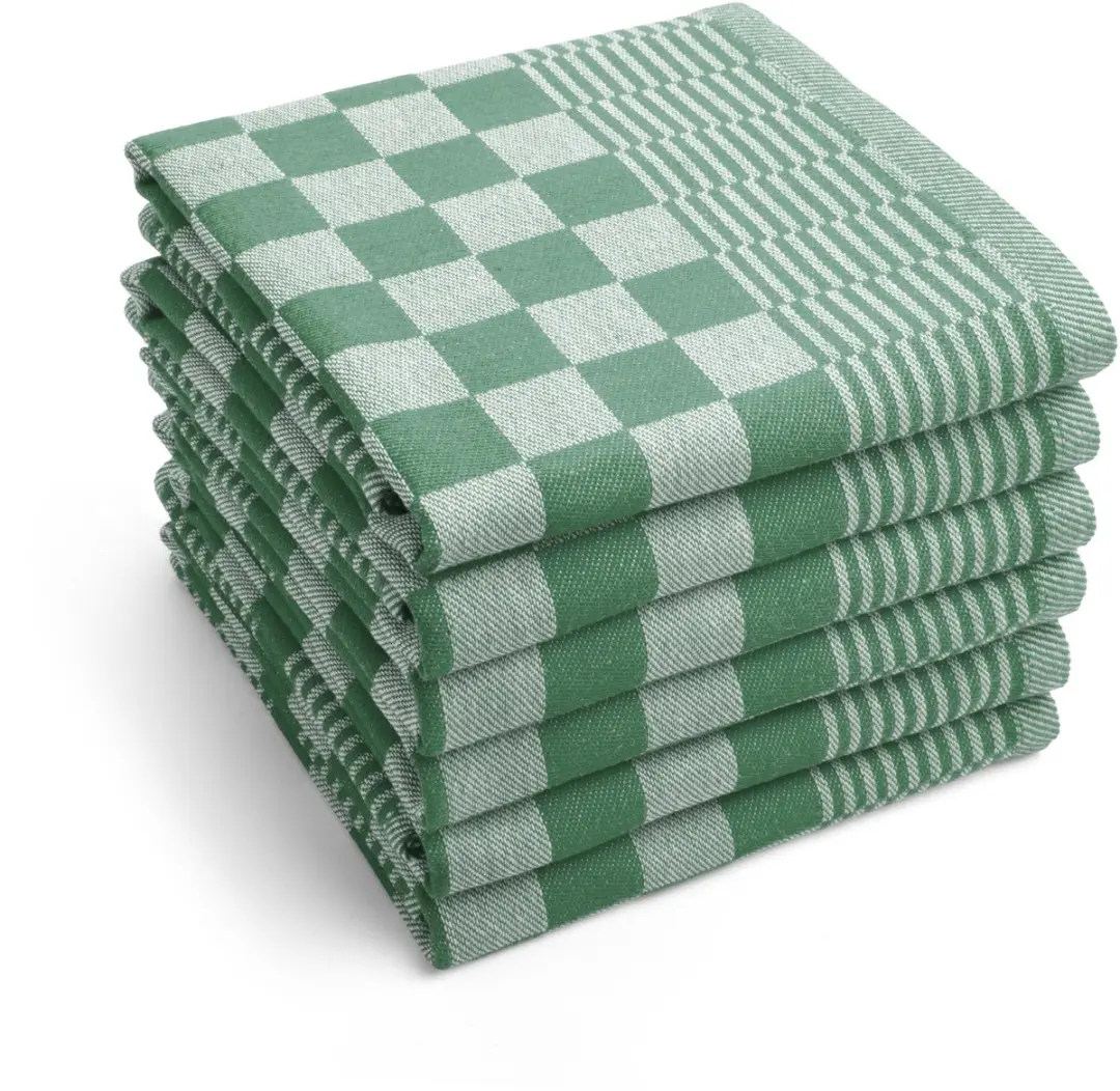 BYRKLUND Theedoeken Clean & Tidy 6x50x70cm - 100% Katoen - Groen