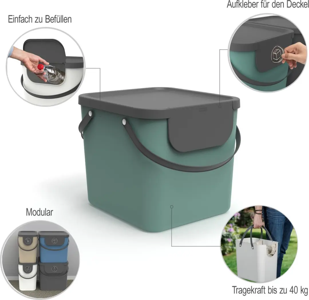 Rotho Albula Afvalscheider 40L - Wit