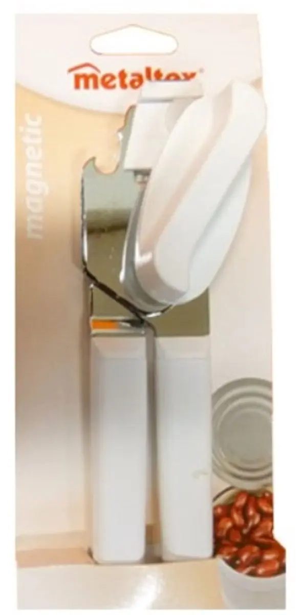 Metaltex Blikopener met Magneet en DekselLifter - Wit
