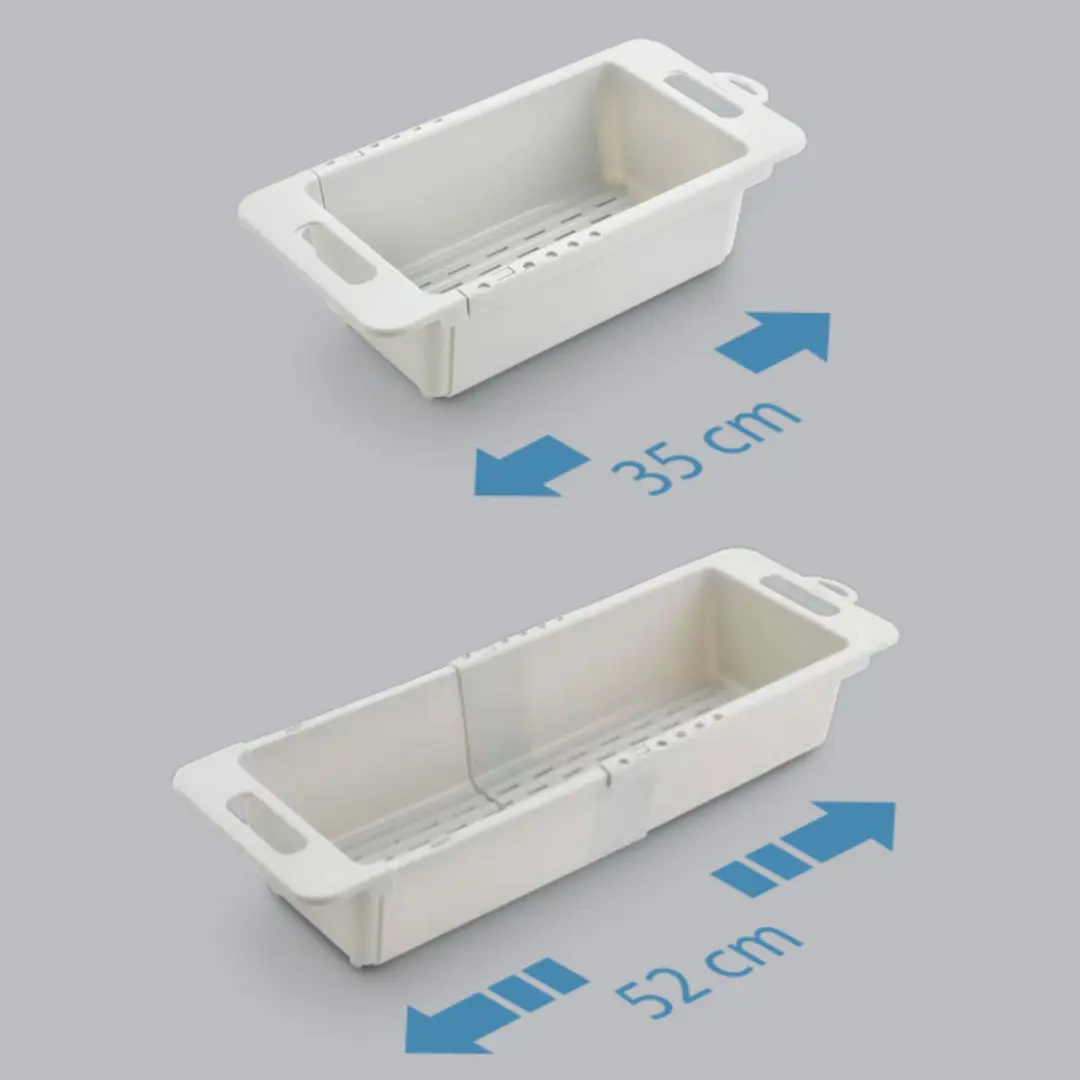 Metaltex DrainFlex Vergiet Gootsteen 35-52cm - Wit - 2-delig