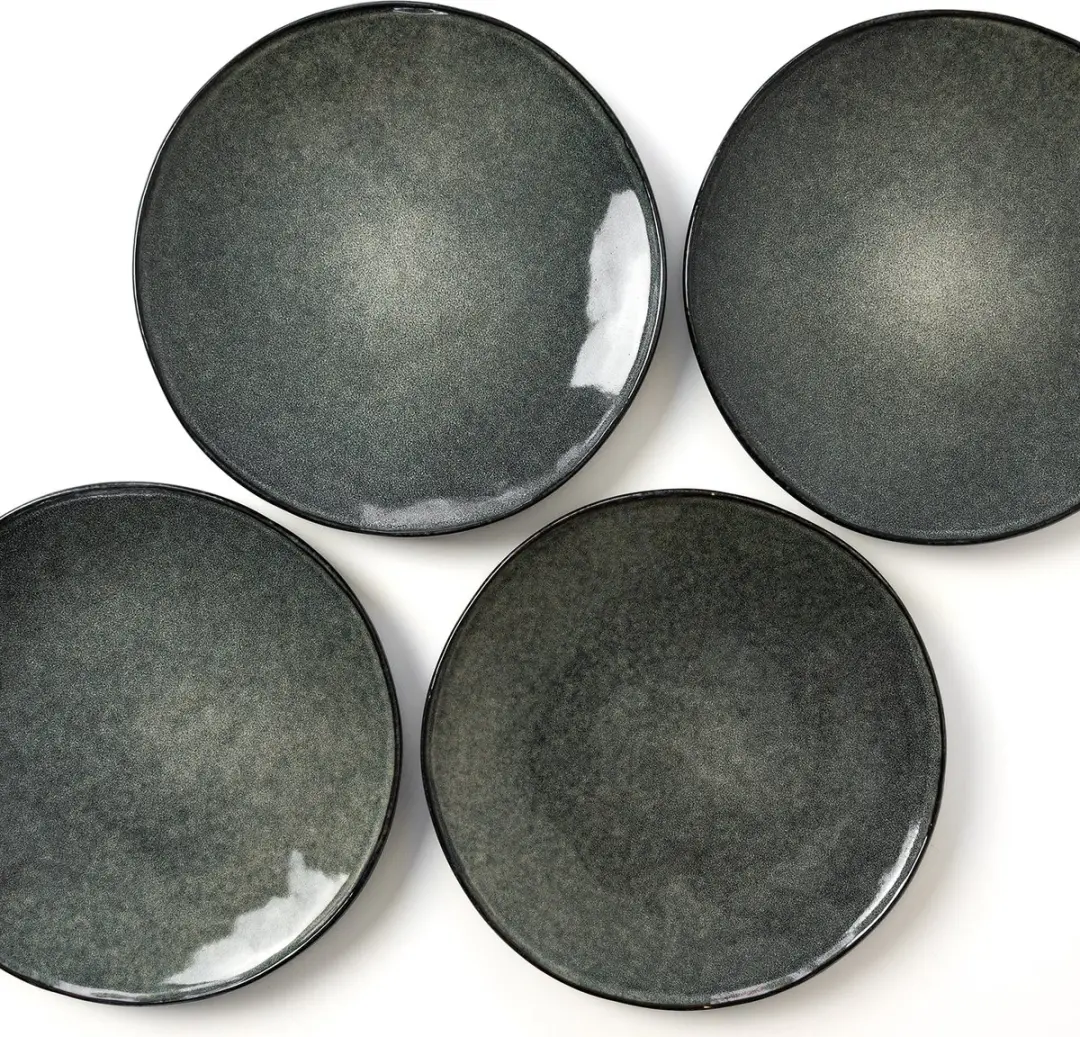 Dutch Rose Organic Borden Set 4 Stuks - Ø26,5cm - Groen