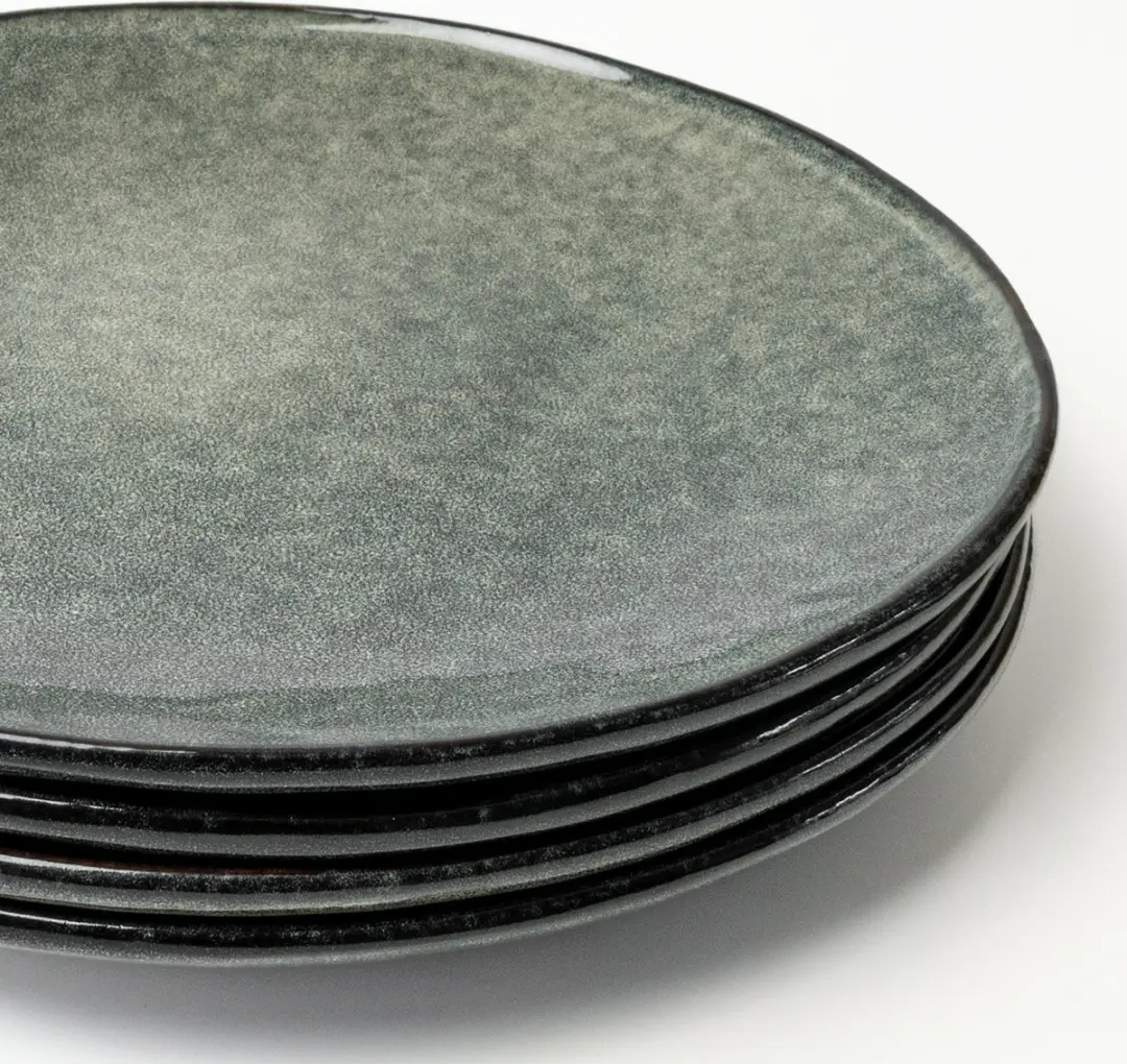 Dutch Rose Organic Borden Set 4 Stuks - Ø26,5cm - Groen