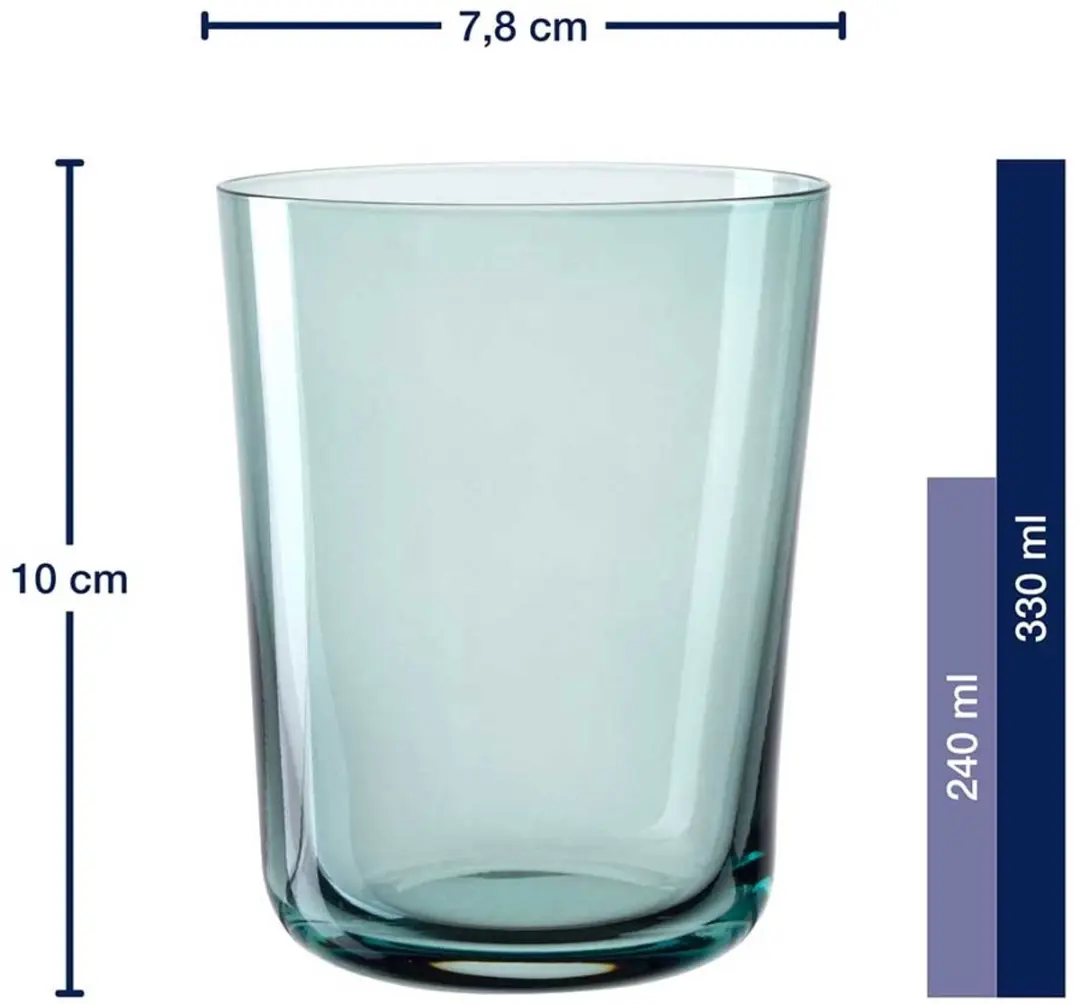 Leonardo Leggero Glas 330ml - Blauw - Set van 4