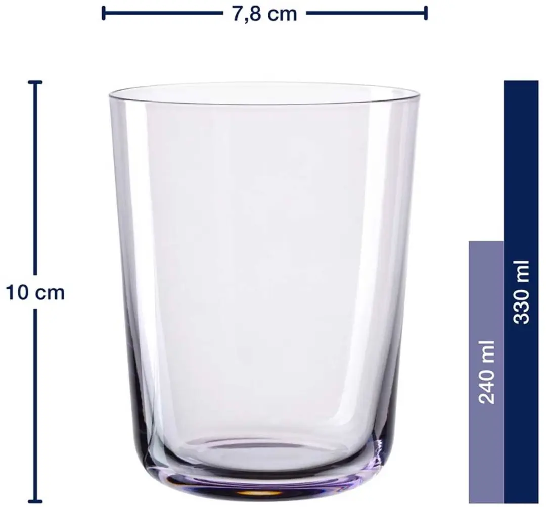 Leonardo Leggero Glas 330ml - Paars - Set van 4