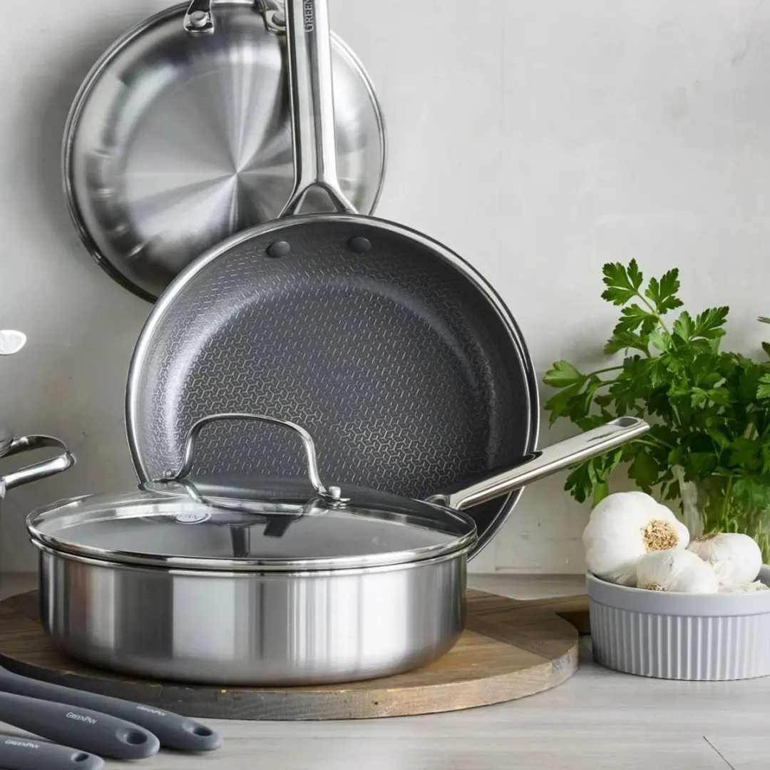 GreenPan Apex Koekenpan 28cm - Honinggraat - Roestvrijstaal