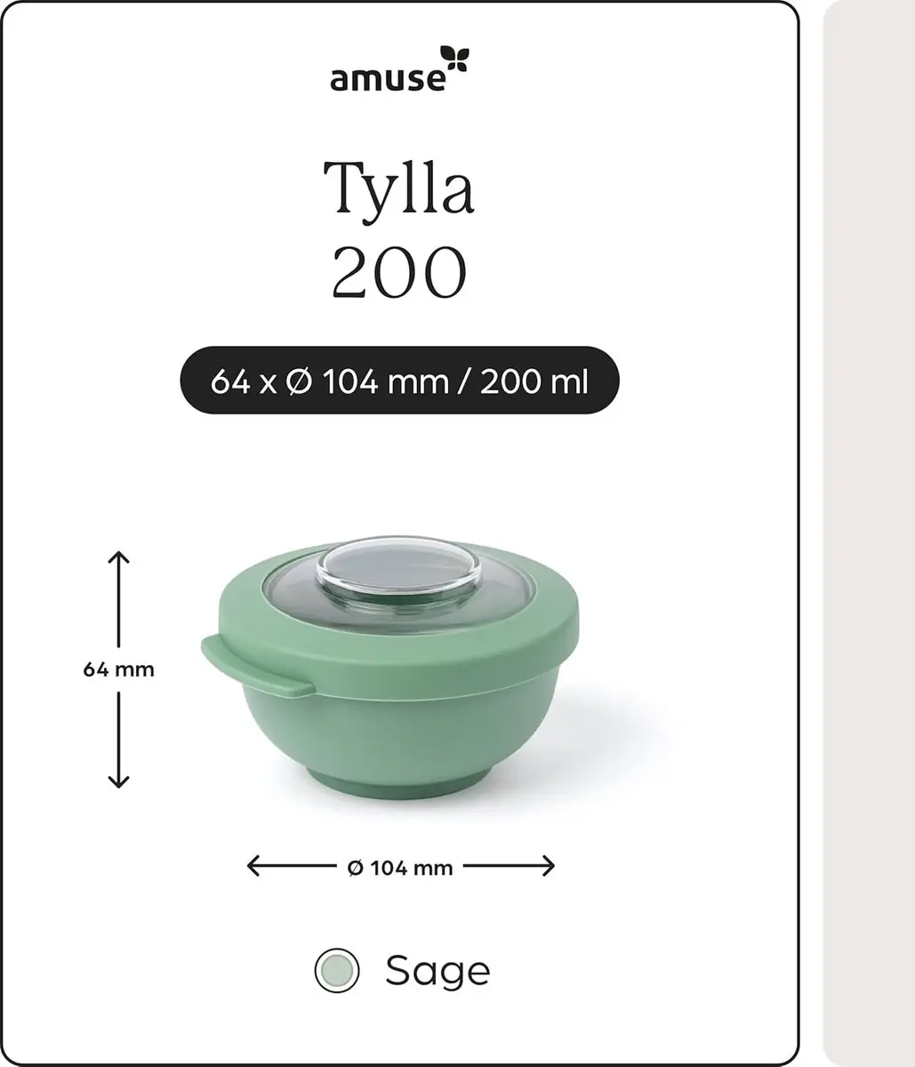 Amuse Tylla Sage Snackbox - 6 Stuks (3x2) - 200ml - Groen