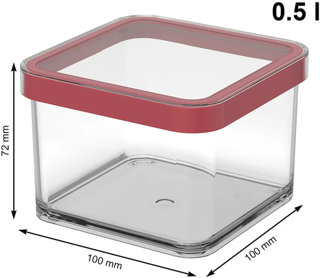 Rotho Loft Voedselbewaardozen Set - 5 Stuks - Rood - 2x2,1L/1x1L/2x0,5L