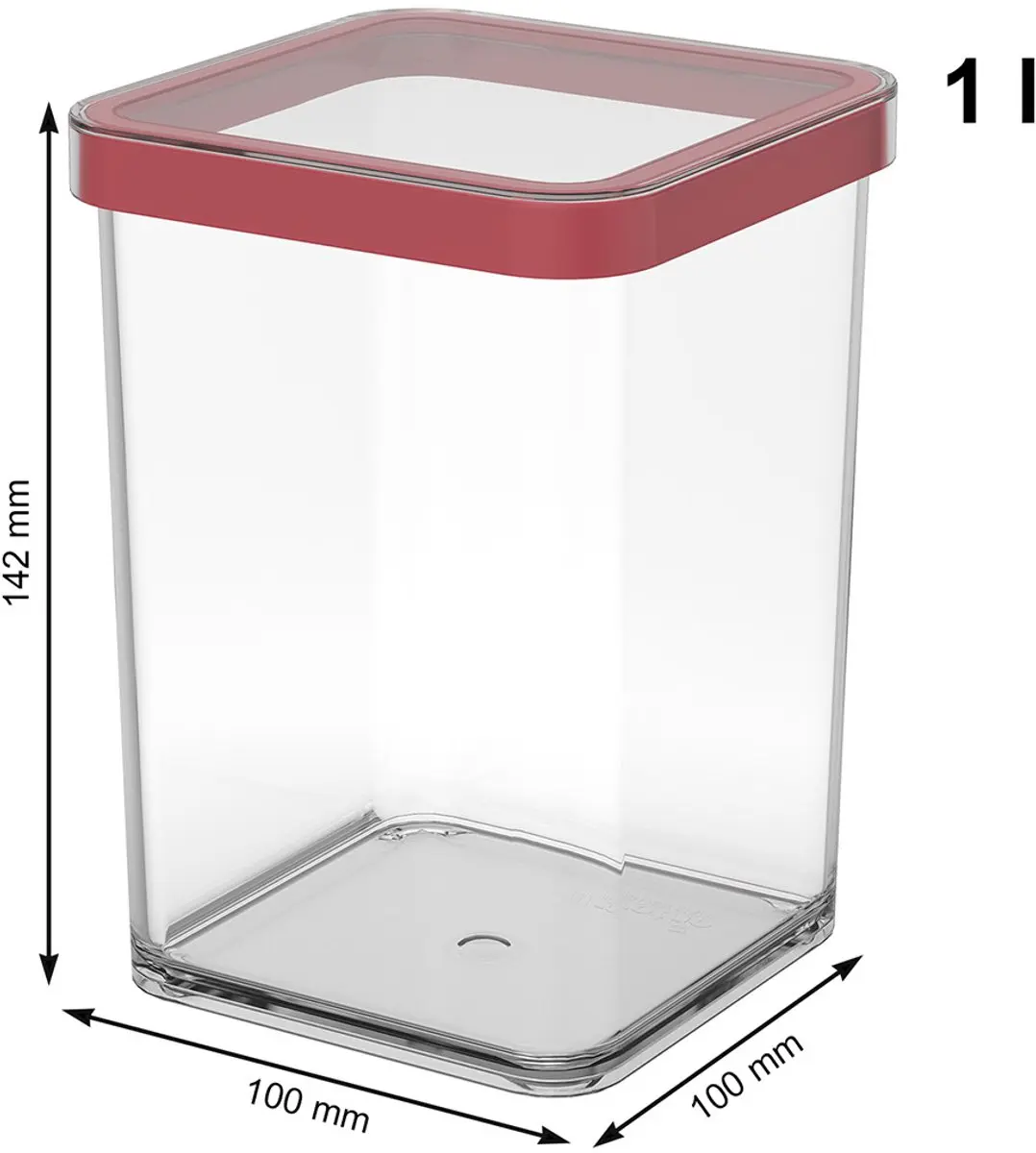 Rotho Loft Voedselbewaardozen Set - 5 Stuks - Rood - 2x2,1L/1x1L/2x0,5L