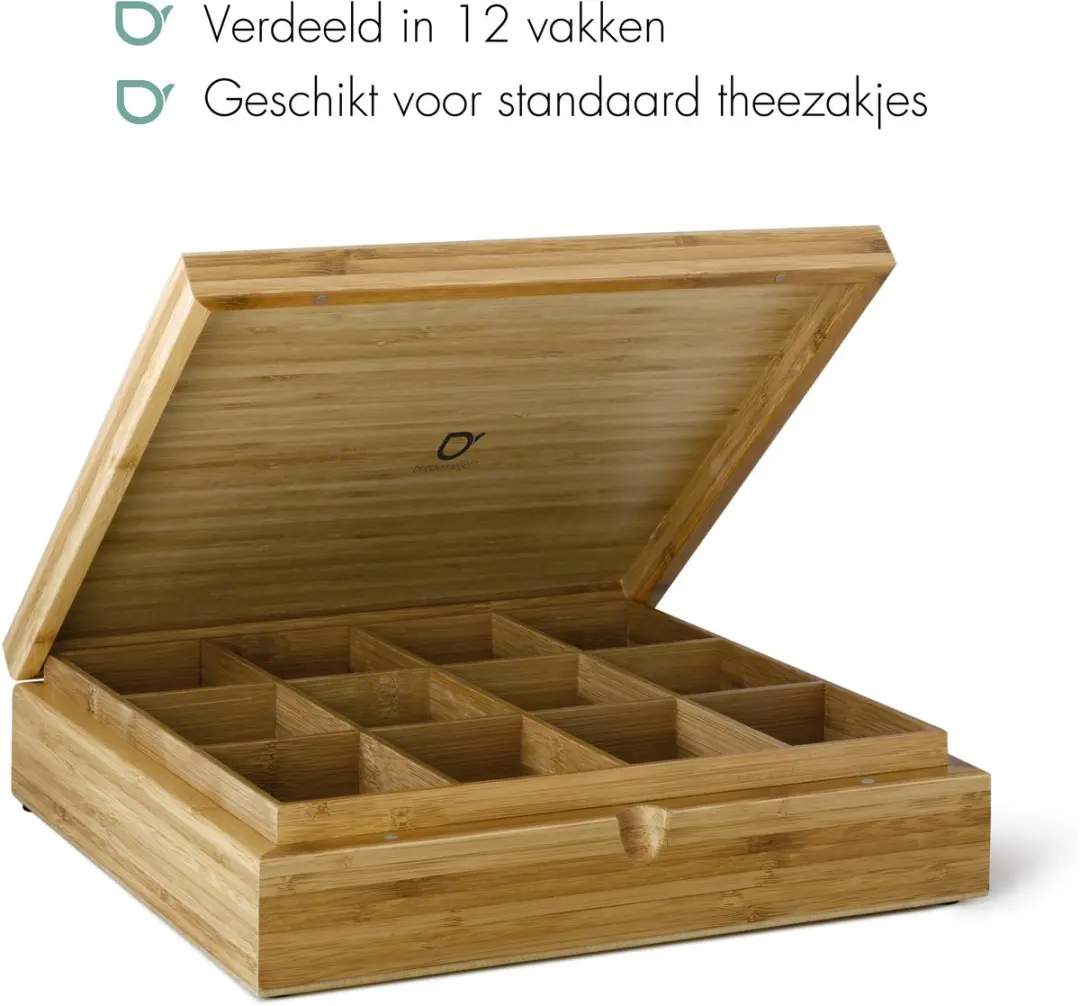 Bredemeijer Theedoos 12-vaks Gesloten Bamboe