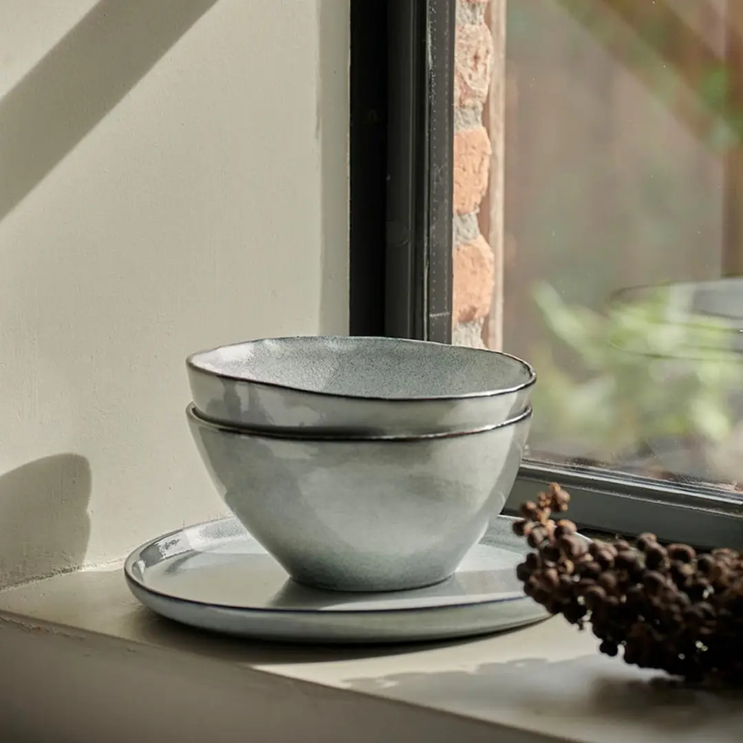 Dutch Rose Serenity Kommen Ø12cm - Stoneware Grijs