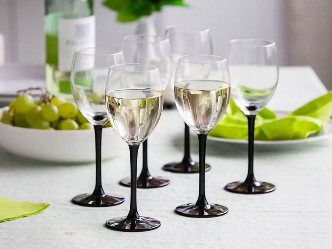 Royal Leerdam Onyx Wijnglazen Set 250ml - 6 Stuks - Zwart