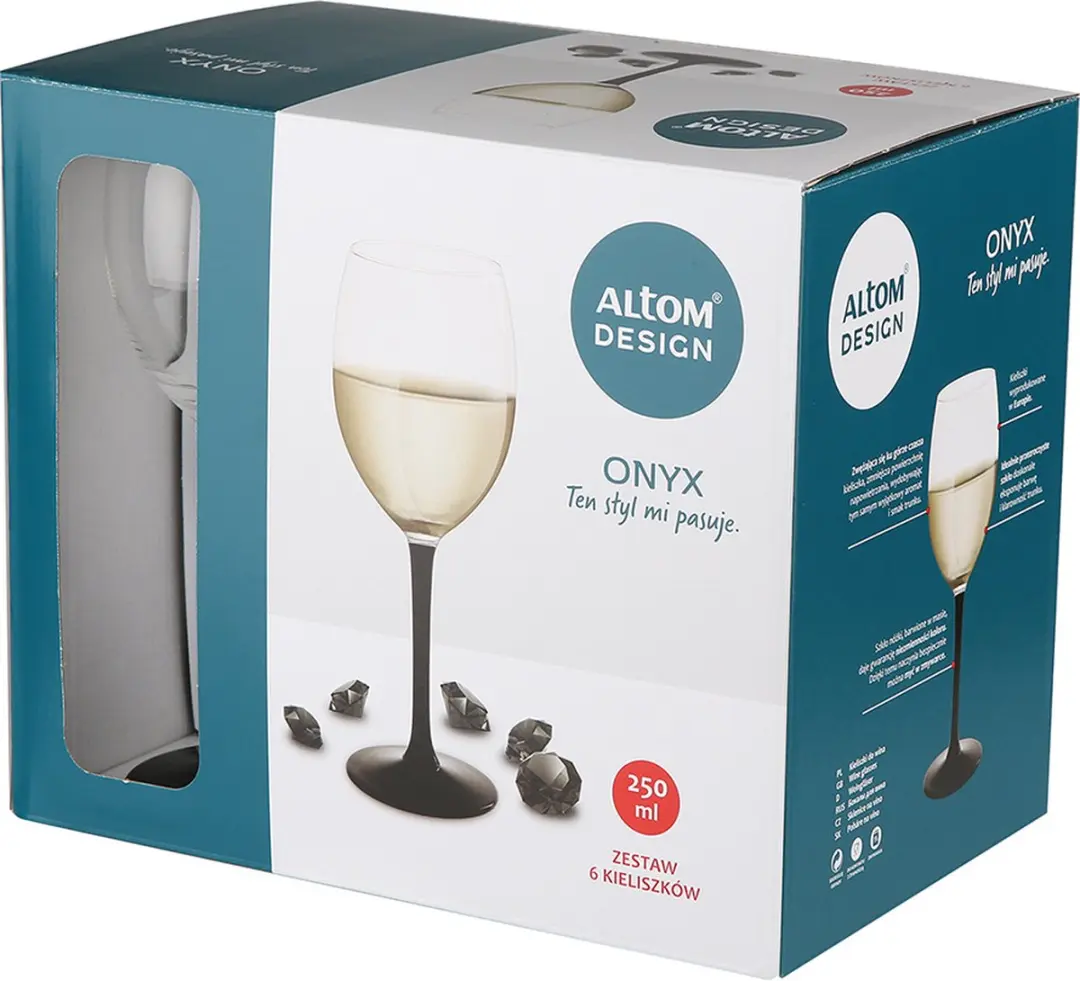 Royal Leerdam Onyx Wijnglazen Set 250ml - 6 Stuks - Zwart
