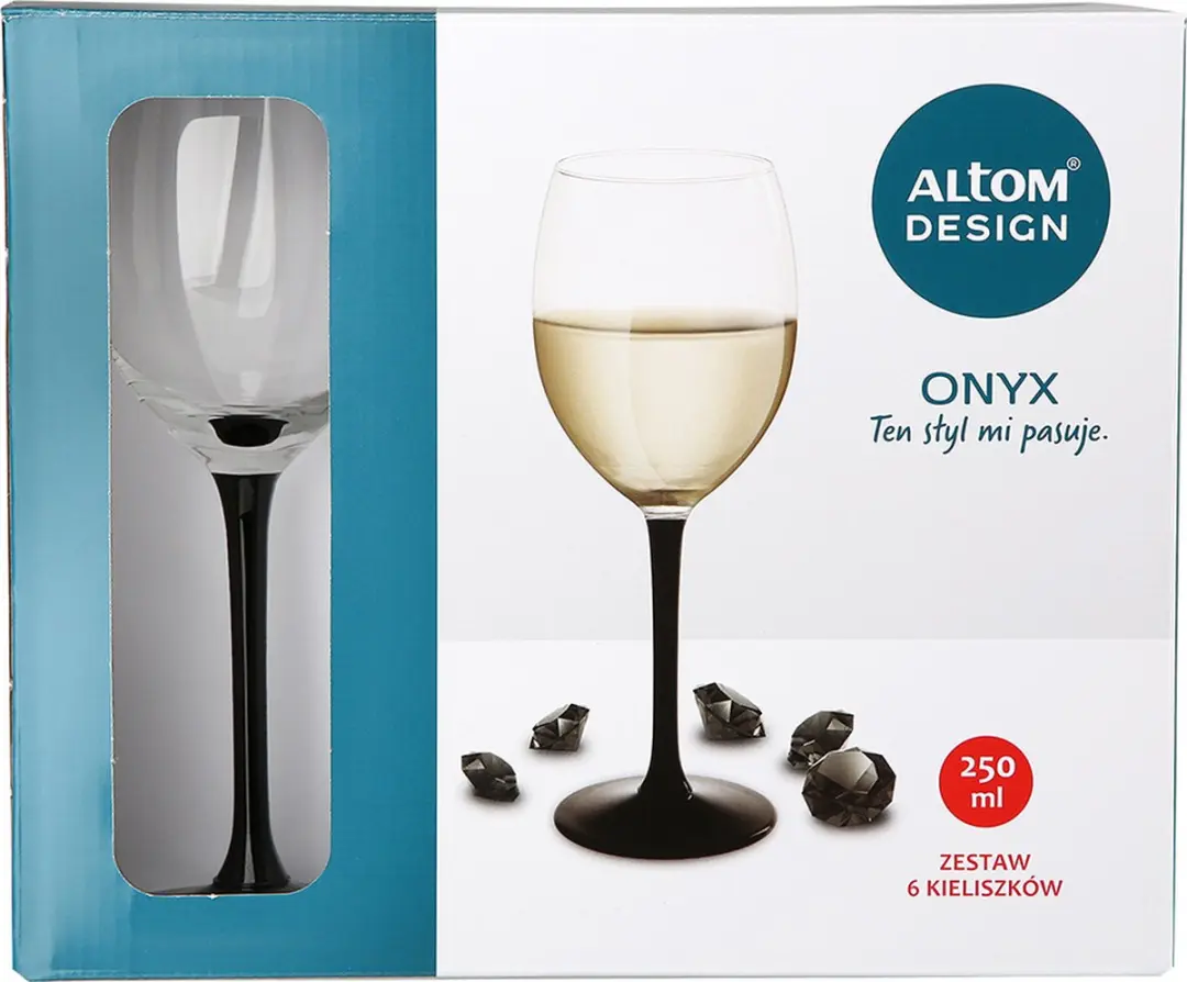 Royal Leerdam Onyx Wijnglazen Set 250ml - 6 Stuks - Zwart