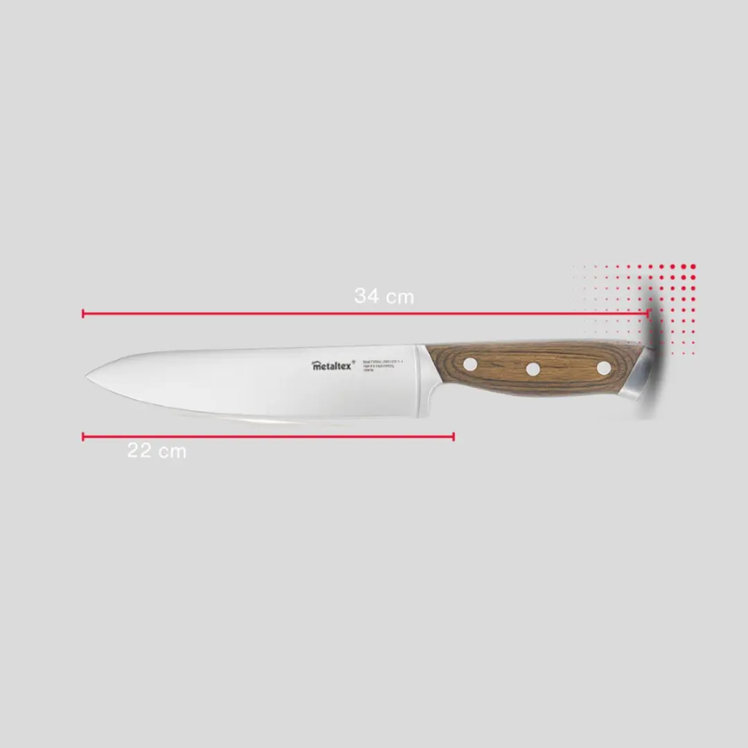 Metaltex Heritage Koksmes - Lemmet 22cm - RVS + Hout