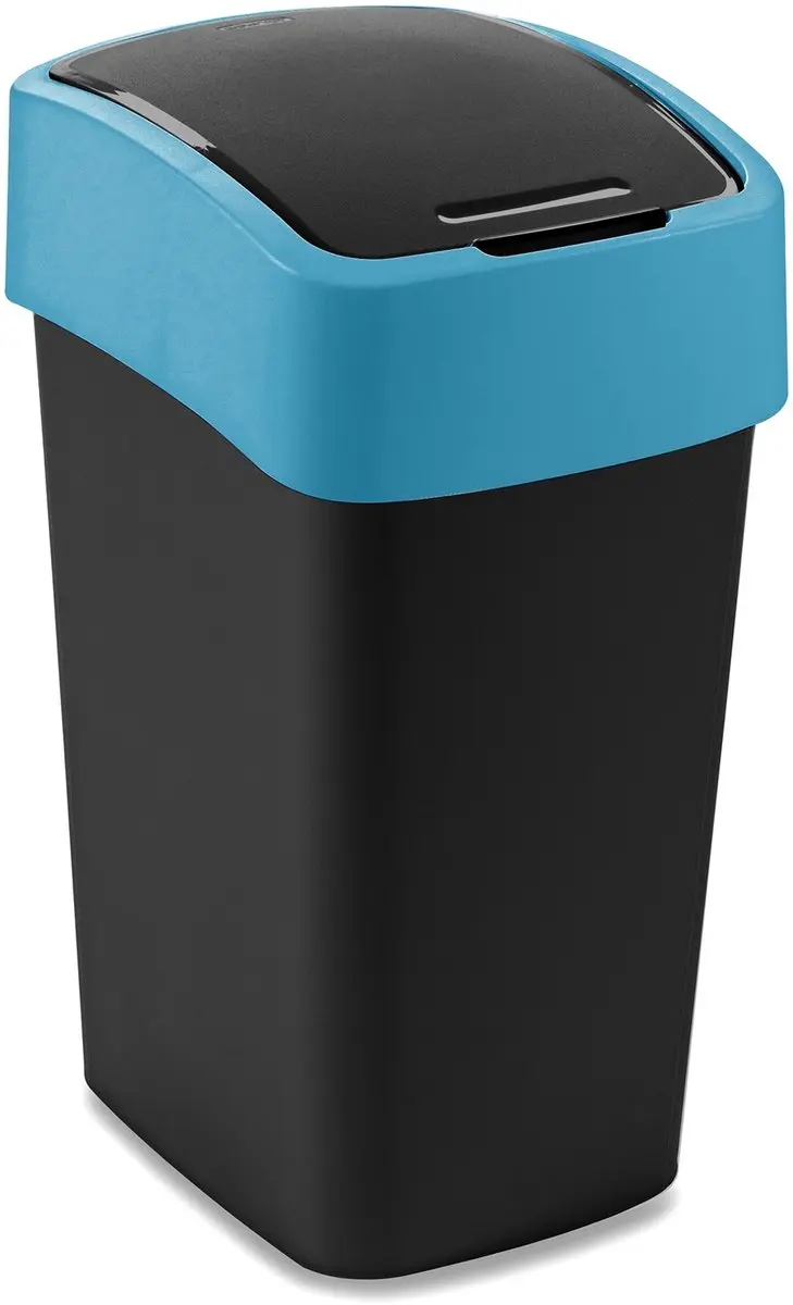 Curver Flip-Bin Afvalbak Zwart/Blauw 25L