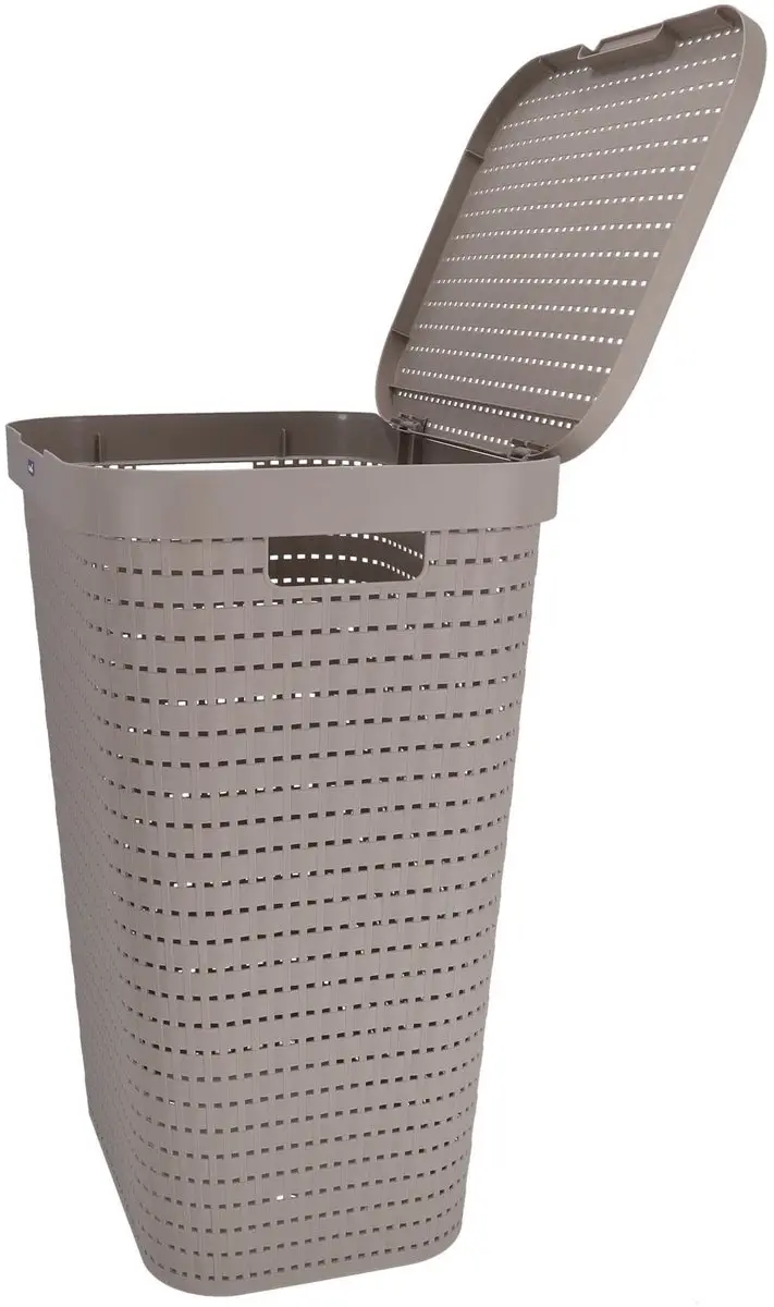 Rotho Country Wasmand met deksel 55L - Cappuccino