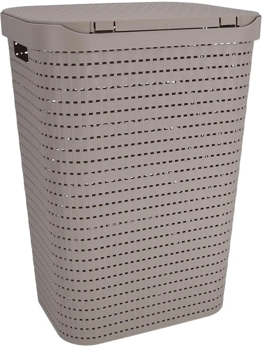 Rotho Country Wasmand met deksel 55L - Cappuccino