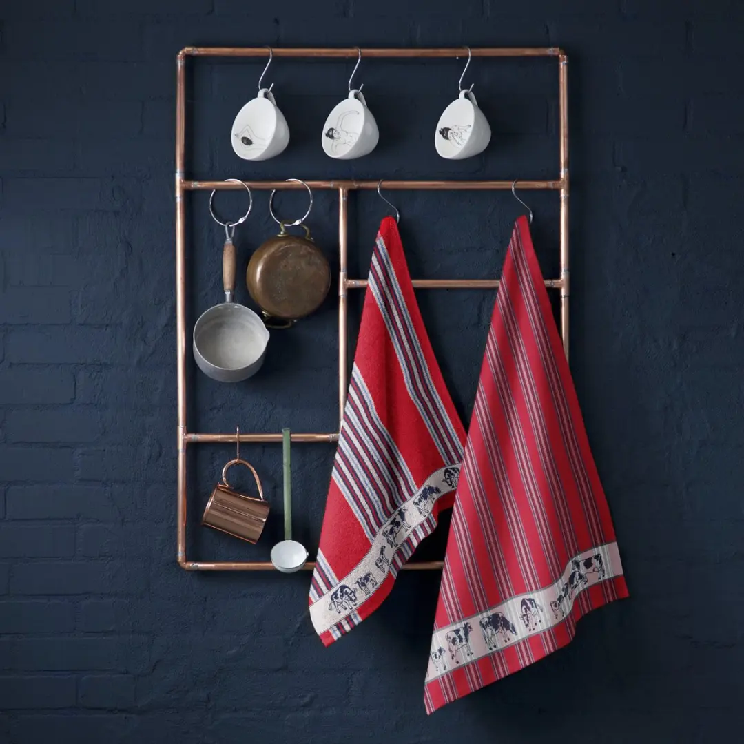 DDDDD Fries Theedoeken - 6 Stuks 60x65cm Rood