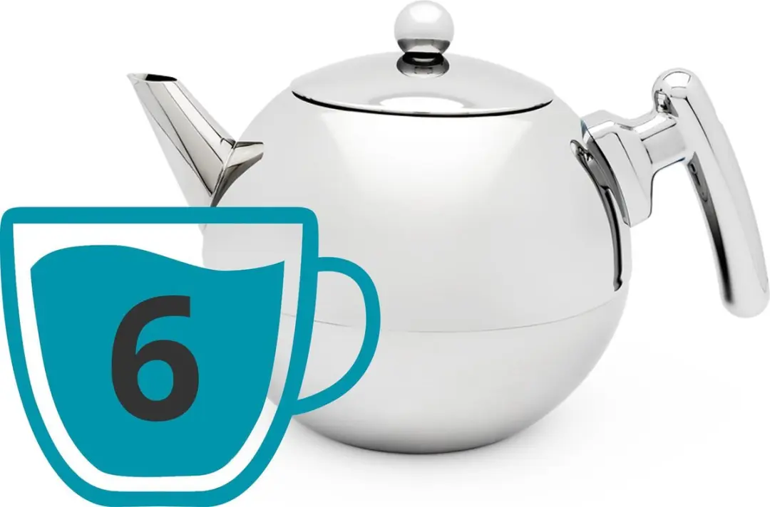 Bredemeijer Theepot Bella Ronde 1,2L - Dubbelwandig RVS