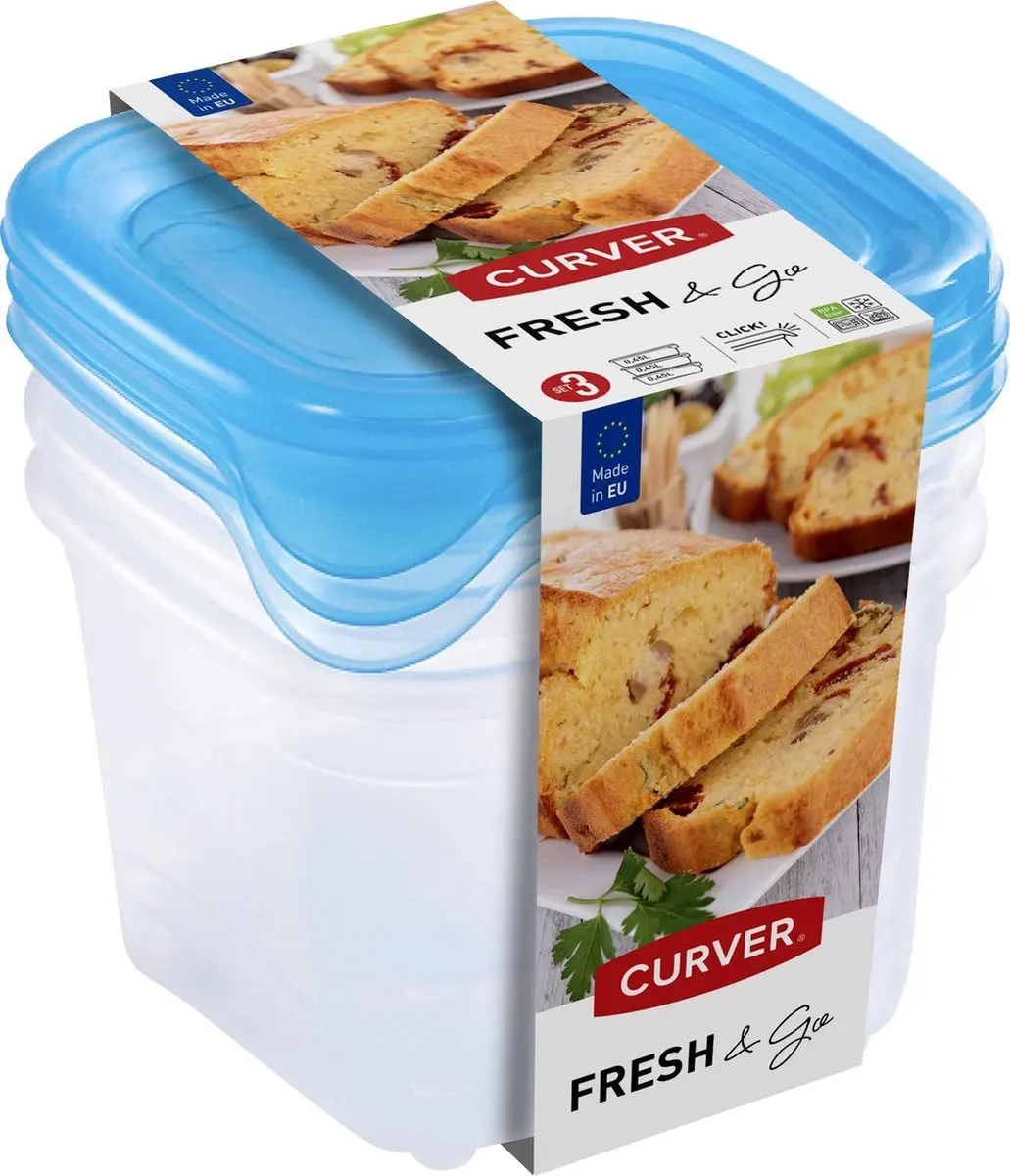 Curver Fresh & Go Vershoudbakjes 3x0,45L