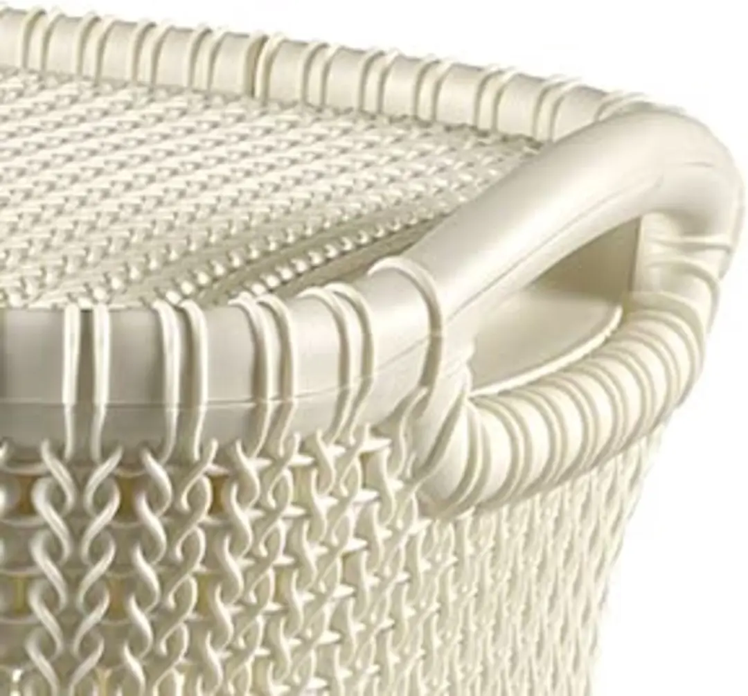 Curver Knit Wasmand met deksel 57L - Oasis White - afbeelding 6 van 6