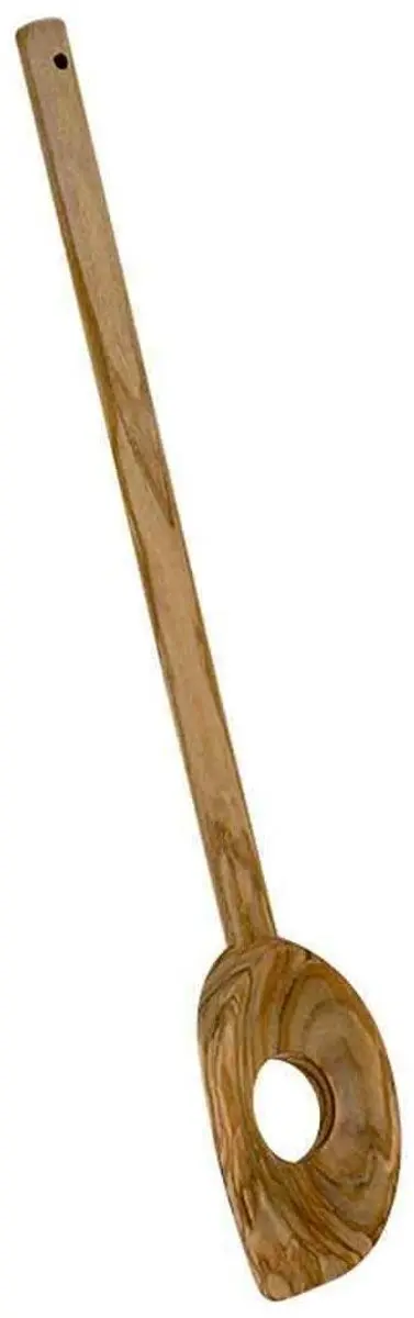 Metaltex Pollepel met gat 30cm - Olijfhout