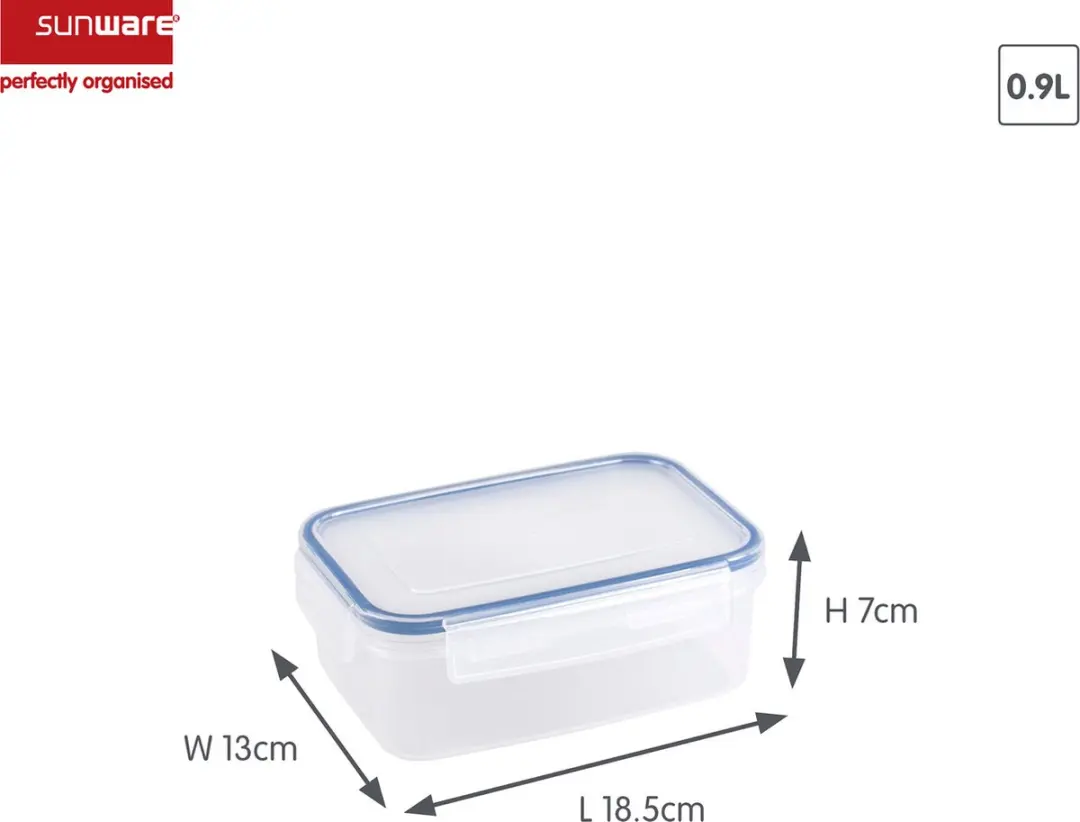 Sunware Vershoudbakjes 0.9L - Set van 4 - Blauw