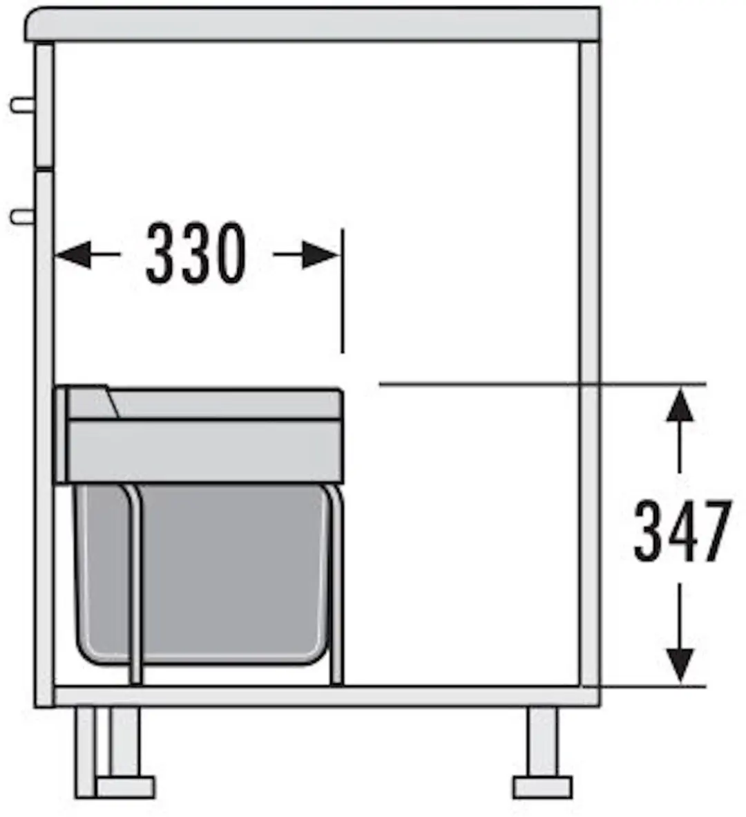 Hailo Tandem S 3644701 Inbouwafvalemmer - 30L Grijs/Zilver