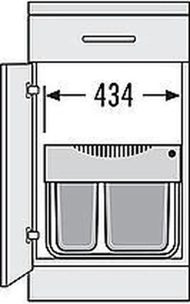 Hailo Tandem S 3644701 Inbouwafvalemmer - 30L Grijs/Zilver - afbeelding 6 van 6