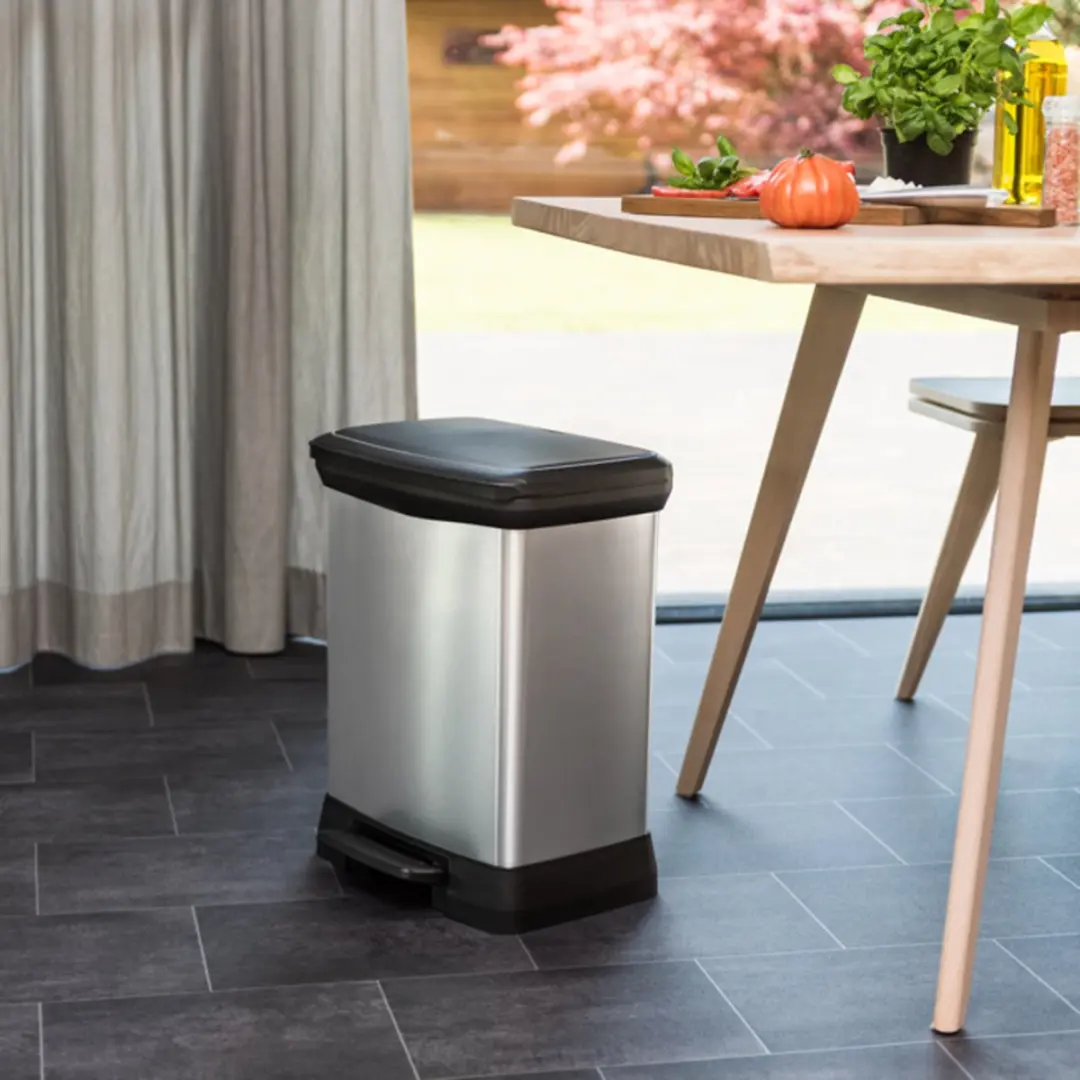 Curver Decobin Prullenbak 30L - Metallic