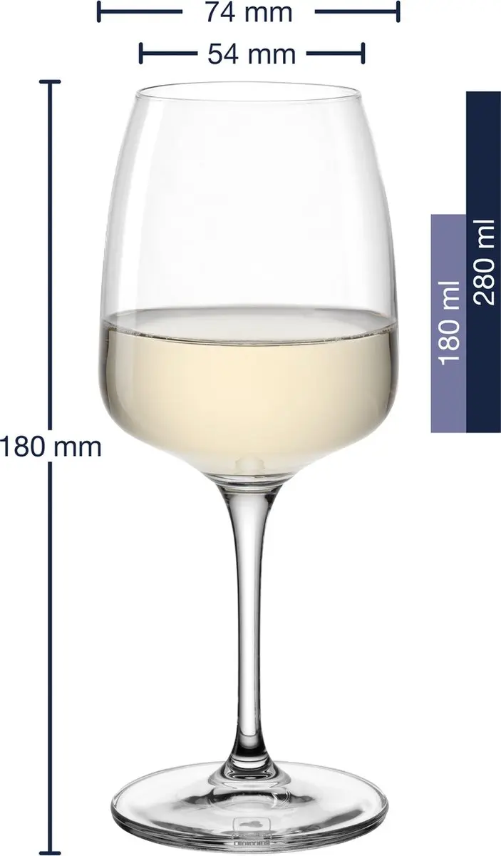 Leonardo Cesti Witte Wijnglazen 280ml - Set van 6