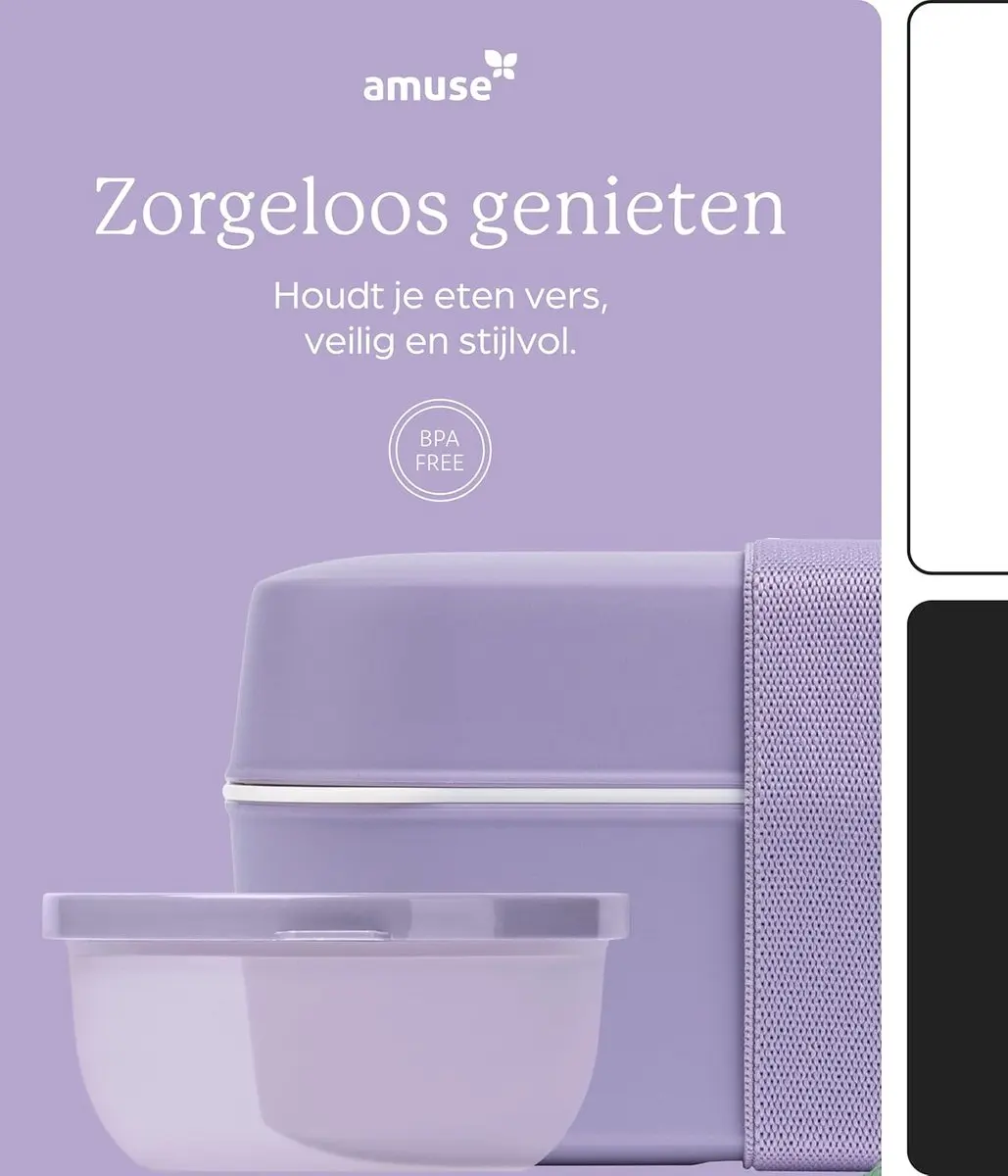 Amuse Bento Lunchbox 3-in-1 - 1,5L - Paars