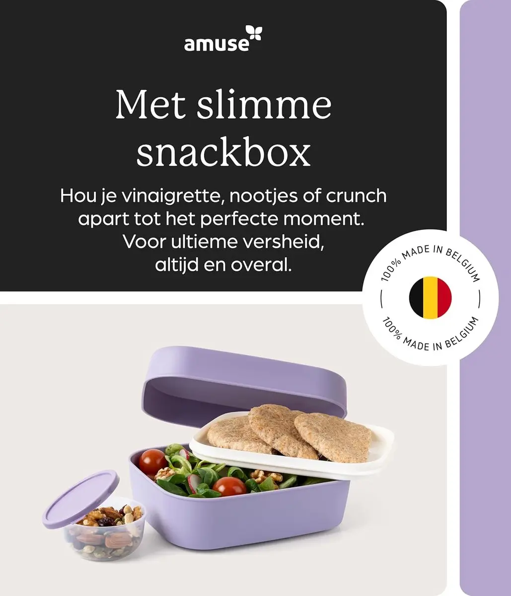 Amuse Bento Lunchbox 3-in-1 - 1,5L - Paars