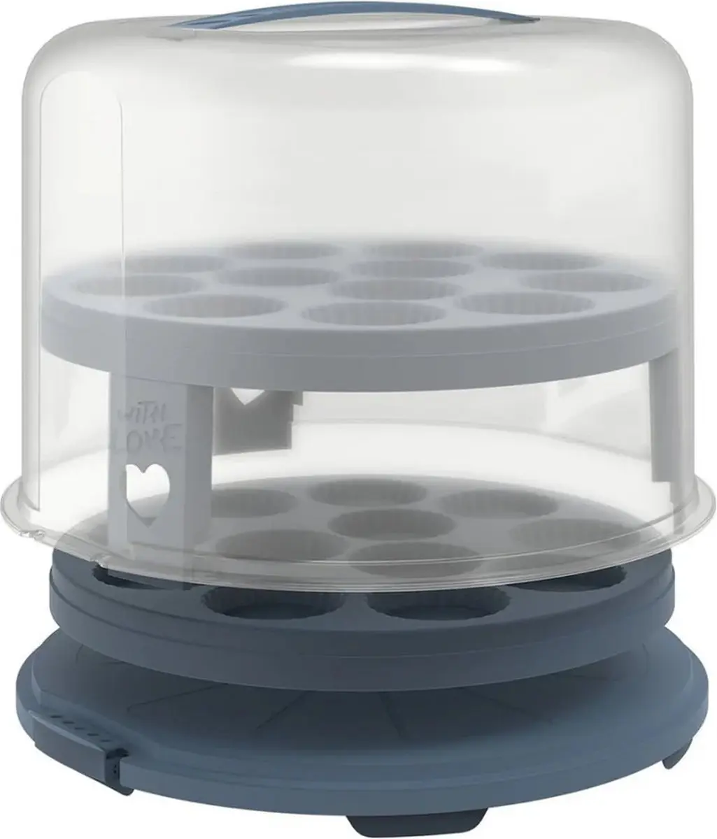 Rotho Fresh Taartdoos XL Horizonblauw - 3 Trays