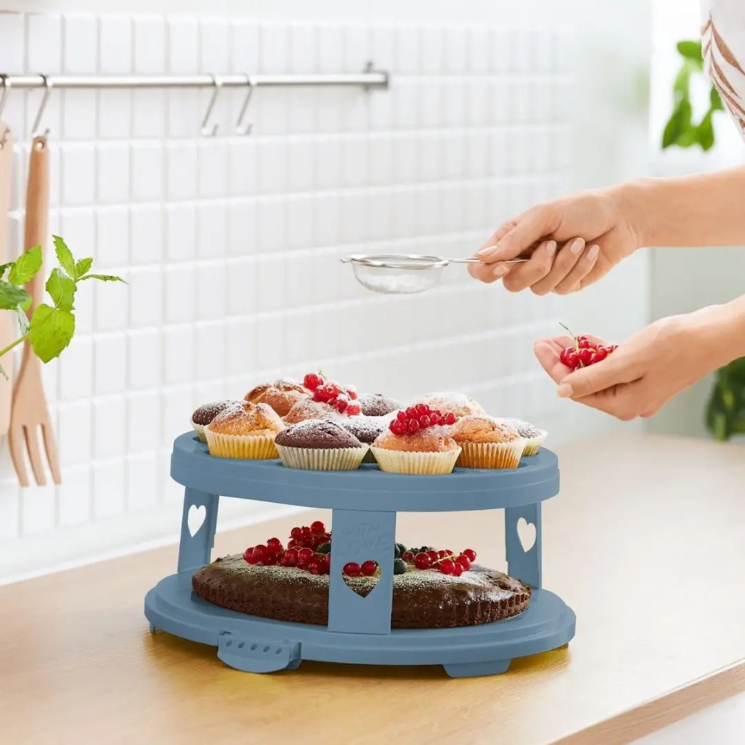 Rotho Fresh Taartdoos XL Horizonblauw - 3 Trays