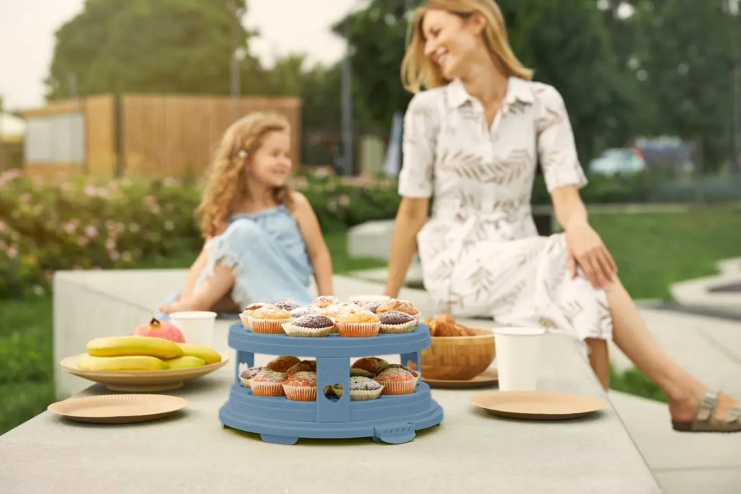 Rotho Fresh Taartdoos XL Horizonblauw - 3 Trays