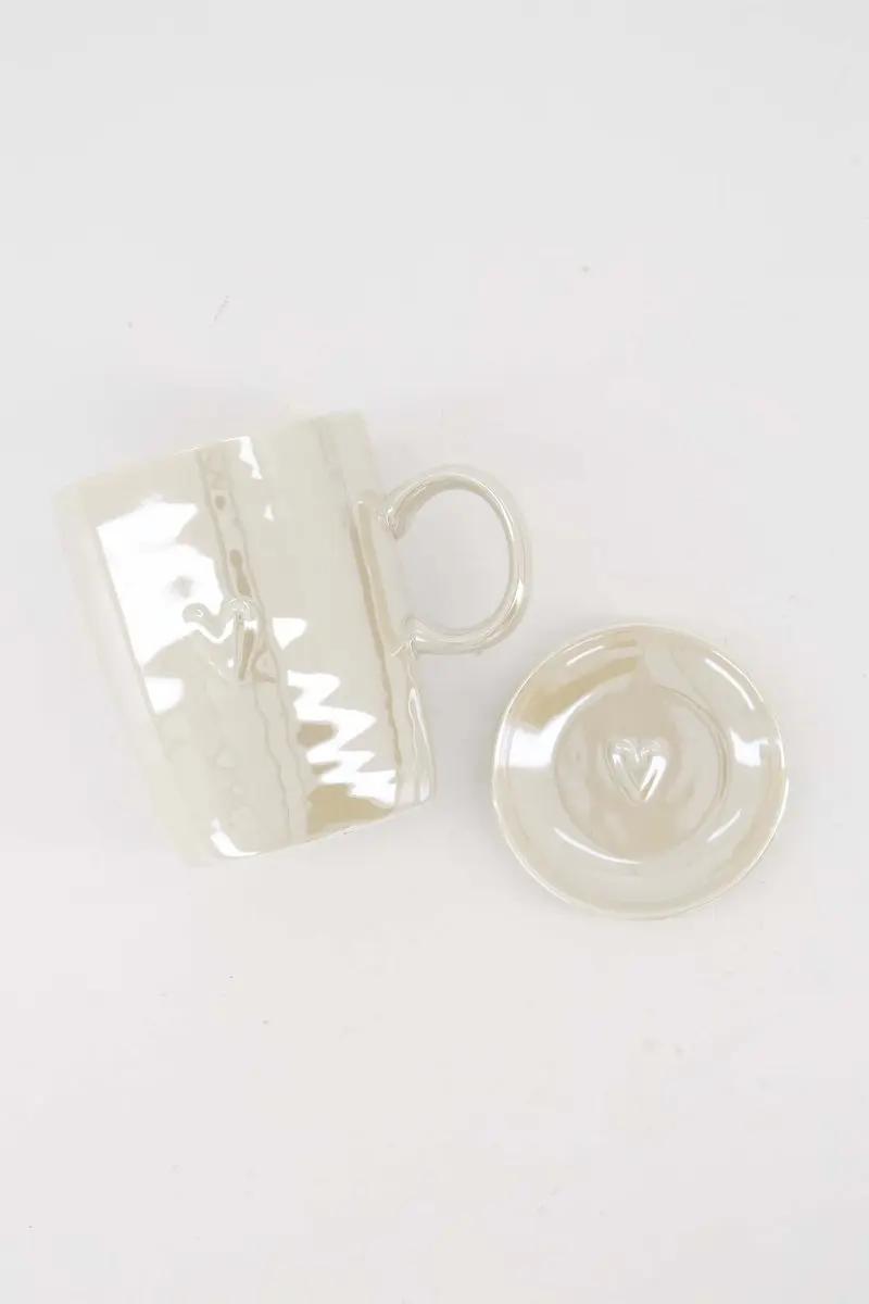 Zusss Cadeauset Theemok & Dipschaaltje Hartje Parelmoer