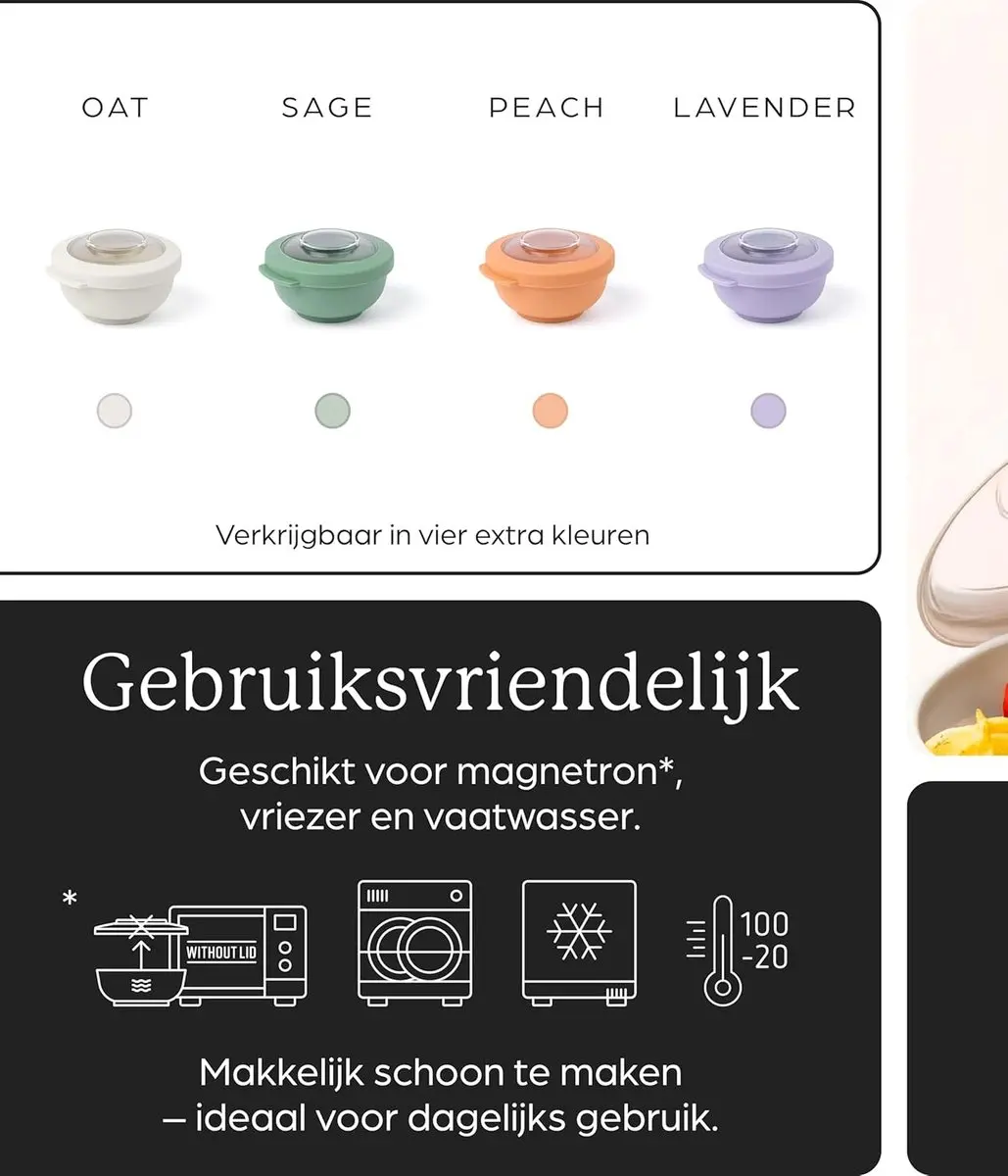 Amuse Tylla Charcoal Snackbox Set 6-delig - 3x200ml - Zwart
