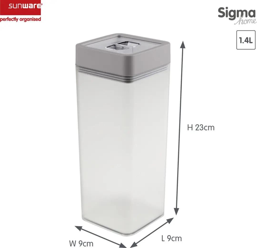 Sunware Sigma Home Voorraadbussen 1.4L - Set van 4 - Grijs
