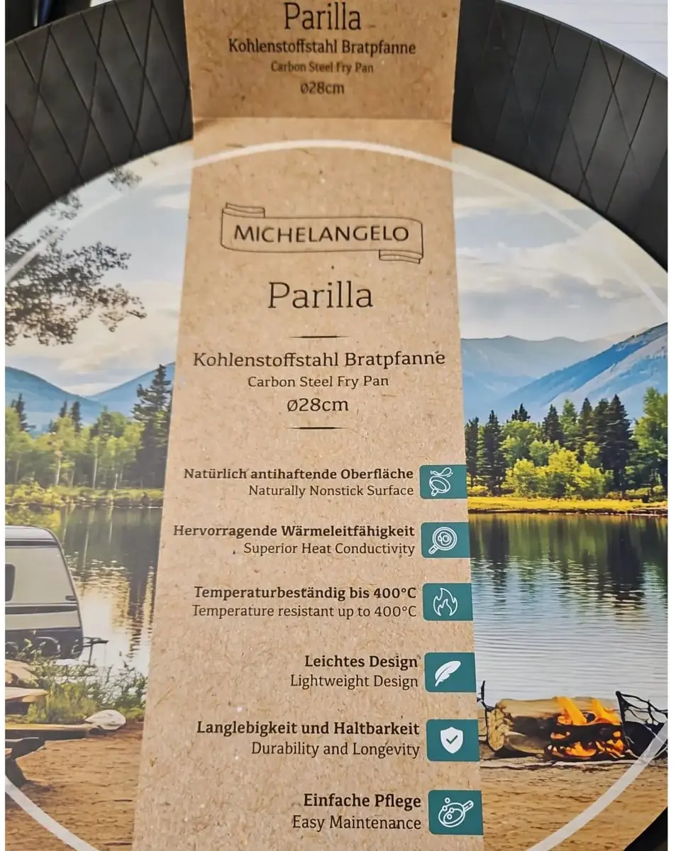 Michelangelo Parilla Stalen Koekenpan 28cm - Zwart