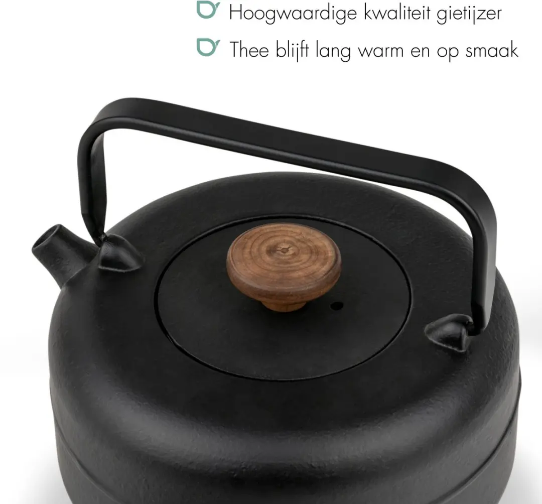 Bredemeijer Theepot Henan Gietijzer 0,75L - Zwart