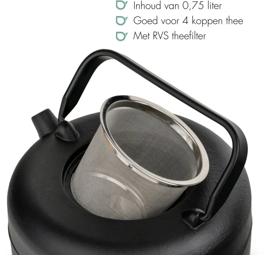 Bredemeijer Theepot Henan Gietijzer 0,75L - Zwart