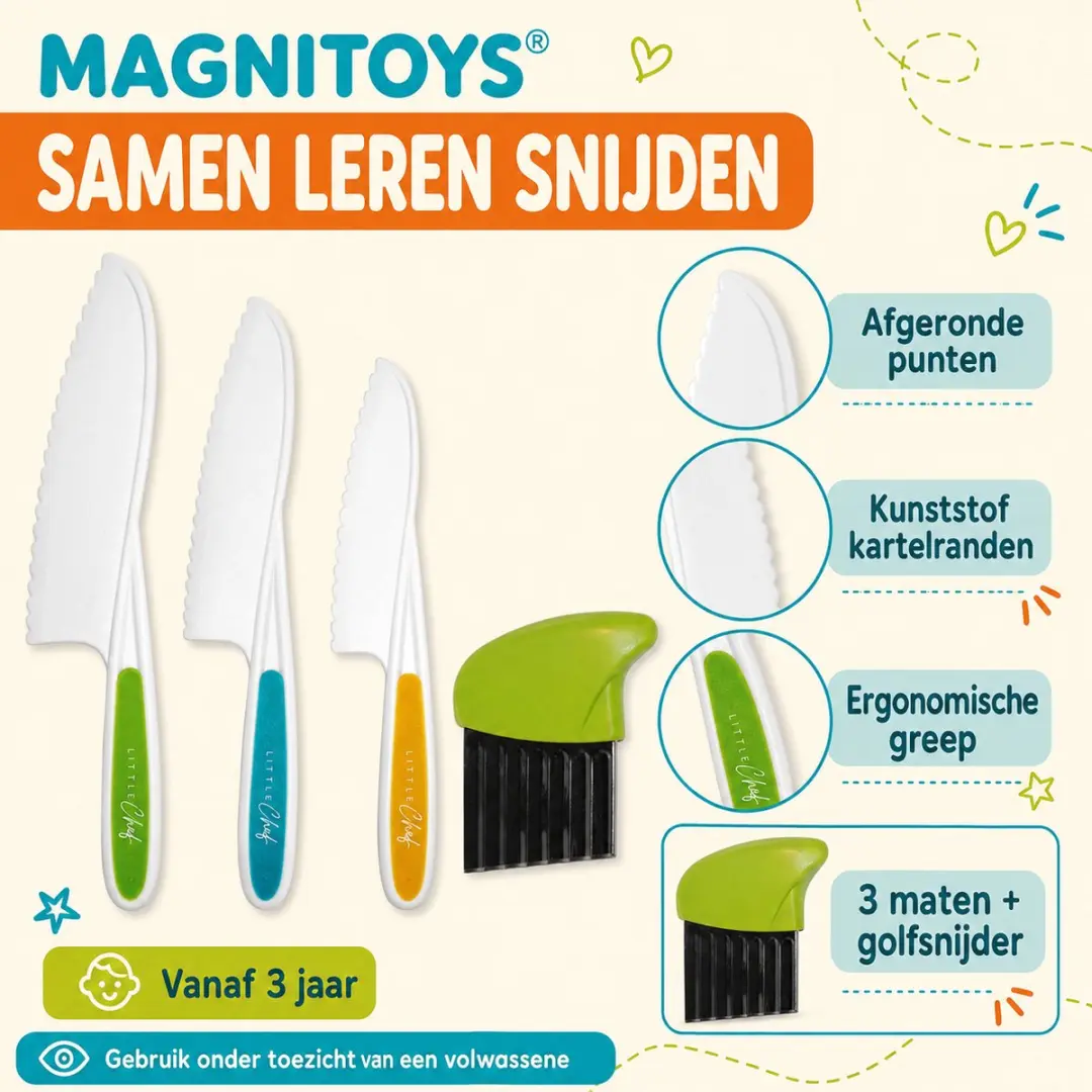 MagniToys Kindermessen Set 4-delig - Veilig vanaf 3 jaar