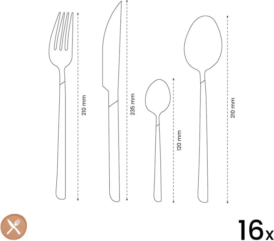 Amefa Eclat Lumino Bestekset 16-delig - 4 Personen - Zwart