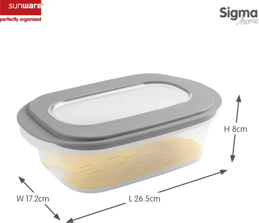 Sunware Sigma Home Kaasdoos Grijs - 26,5x17,2x8cm