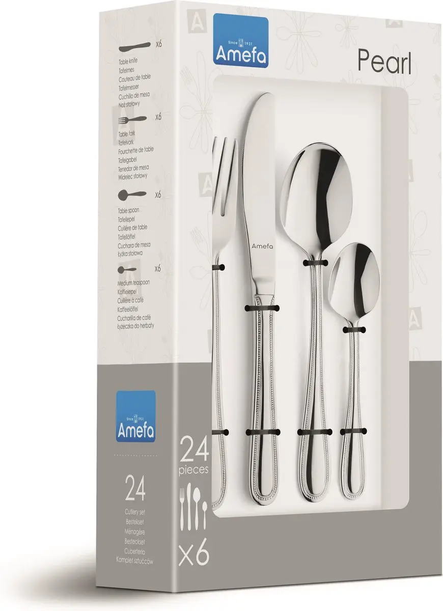 Amefa Pearl Bestekset 24-delig - 6 Personen - Zilver