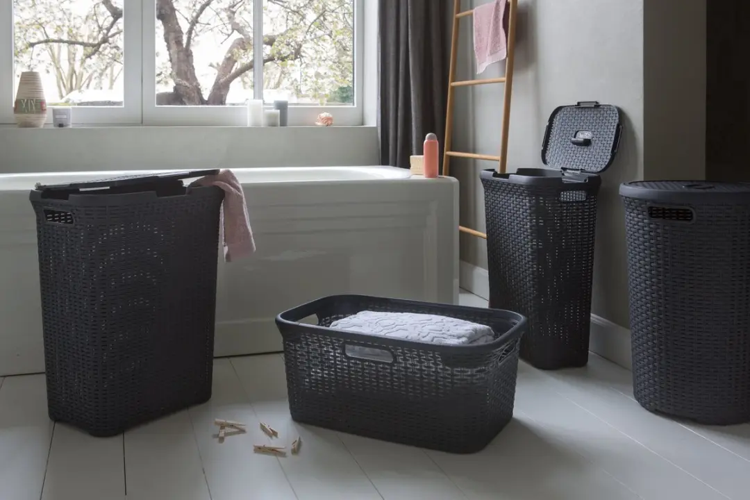 Curver Style Wasmand met deksel 60L - Antraciet