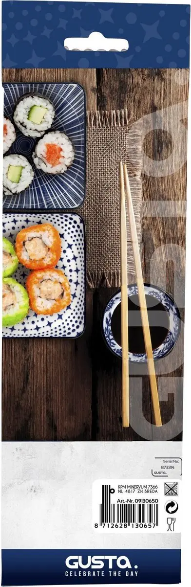 Gusta Bamboe Sushi Stokjes 6 Paar - 12 Stuks - MPN 09130650