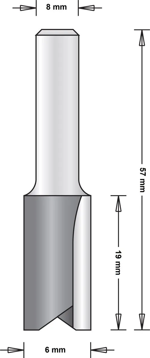 Hikoki 8mm Groeffrees 6x19x57mm