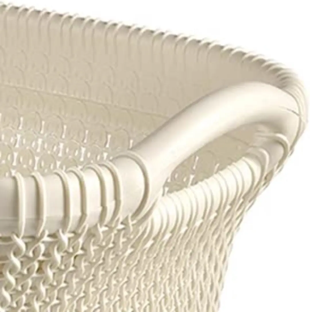 Curver Knit Wasmand 255996 - 2 Stuks - 80L - Gebroken Wit